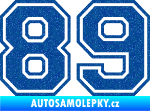 Samolepka Startovní číslo 89 typ 4 Ultra Metalic modrá