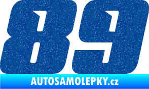 Samolepka Startovní číslo 89 typ 6 Ultra Metalic modrá