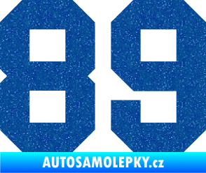 Samolepka Startovní číslo 89 Ultra Metalic modrá
