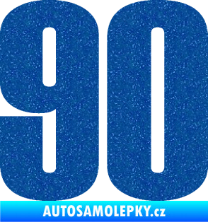 Samolepka Startovní číslo 90 typ 2          Ultra Metalic modrá