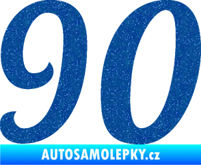 Samolepka Startovní číslo 90 typ 3   Ultra Metalic modrá