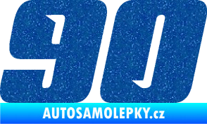 Samolepka Startovní číslo 90 typ 6 Ultra Metalic modrá