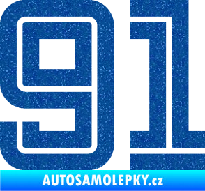 Samolepka Startovní číslo 91 typ 7 Ultra Metalic modrá
