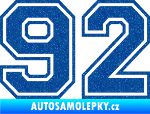 Samolepka Startovní číslo 92 typ 4 Ultra Metalic modrá