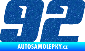 Samolepka Startovní číslo 92 typ 6 Ultra Metalic modrá