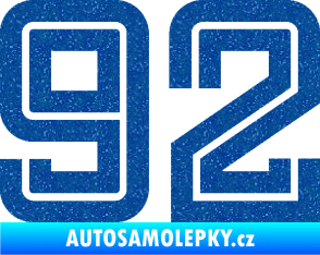 Samolepka Startovní číslo 92 typ 7 Ultra Metalic modrá