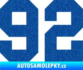 Samolepka Startovní číslo 92 Ultra Metalic modrá