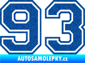 Samolepka Startovní číslo 93 typ 4 Ultra Metalic modrá