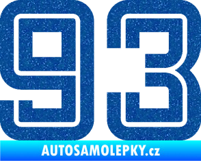Samolepka Startovní číslo 93 typ 7 Ultra Metalic modrá