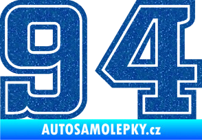 Samolepka Startovní číslo 94 typ 5 Ultra Metalic modrá