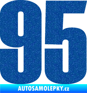 Samolepka Startovní číslo 95 typ 2     Ultra Metalic modrá