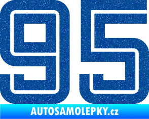 Samolepka Startovní číslo 95 typ 7 Ultra Metalic modrá