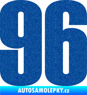 Samolepka Startovní číslo 96 typ 2     Ultra Metalic modrá