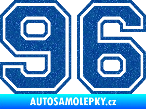 Samolepka Startovní číslo 96 typ 4 Ultra Metalic modrá
