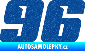 Samolepka Startovní číslo 96 typ 6 Ultra Metalic modrá