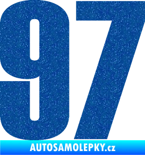 Samolepka Startovní číslo 97 typ 2 Ultra Metalic modrá