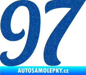 Samolepka Startovní číslo 97 typ 3   Ultra Metalic modrá