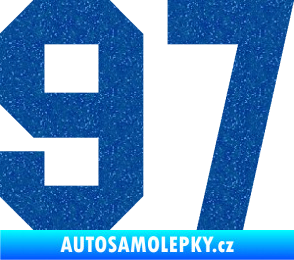 Samolepka Startovní číslo 97 Ultra Metalic modrá