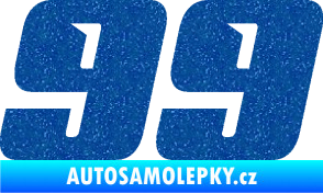 Samolepka Startovní číslo 99 typ 6 Ultra Metalic modrá