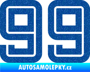 Samolepka Startovní číslo 99 typ 7 Ultra Metalic modrá