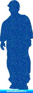 Samolepka Stavební dělník 001 levá Ultra Metalic modrá