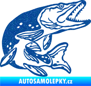 Samolepka Štika 002 pravá Ultra Metalic modrá