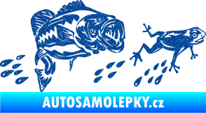 Samolepka Sumec 005 levá se žábou Ultra Metalic modrá