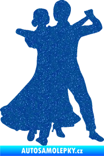 Samolepka Tanec 003 pravá společenský tanec pár Ultra Metalic modrá