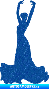 Samolepka Tanec 006 levá tanečnice flamenca Ultra Metalic modrá
