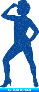 Samolepka Tanec 007 levá jazz tanečnice Ultra Metalic modrá