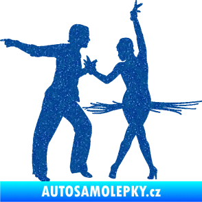 Samolepka Tanec 009 levá latinskoamerický tanec pár Ultra Metalic modrá