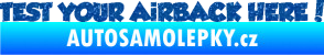 Samolepka Test your airback here! Ultra Metalic modrá