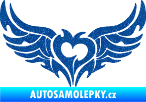 Samolepka Tetování 211 pravá srdce na zadní okno Ultra Metalic modrá