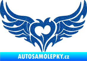 Samolepka Tetování 211 levá srdce na zadní okno Ultra Metalic modrá