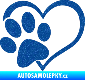 Samolepka Tlapka love levá Ultra Metalic modrá