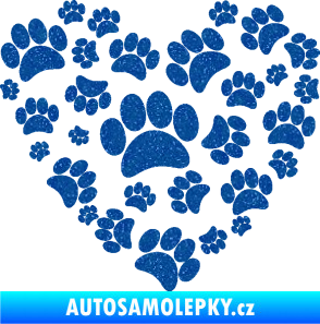 Samolepka Tlapky love 003 Ultra Metalic modrá