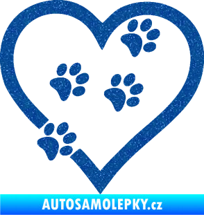 Samolepka Tlapky love 006 pravá Ultra Metalic modrá