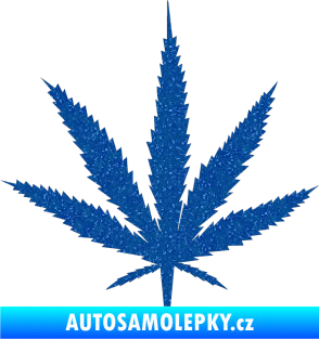 Samolepka Travka 001 lístek marihuany Ultra Metalic modrá