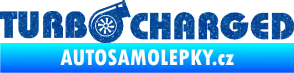 Samolepka Turbo charged nápis Ultra Metalic modrá