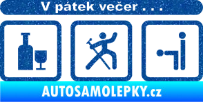 Samolepka V pátek večer  Ultra Metalic modrá