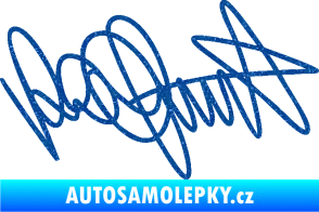 Samolepka Valentino Rossi podpis Ultra Metalic modrá