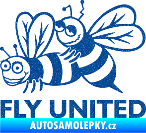Samolepka Veselé vosy fly united levá Ultra Metalic modrá