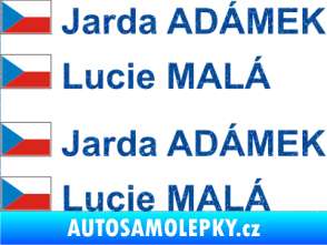 Samolepka Vlajka ČR se jménem Ultra Metalic modrá