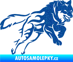 Samolepka Vlk 002 pravá Ultra Metalic modrá