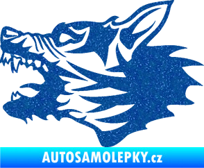 Samolepka Vlk 003 levá Ultra Metalic modrá