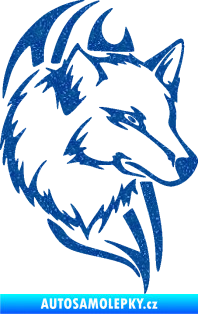 Samolepka Vlk 013 pravá Ultra Metalic modrá