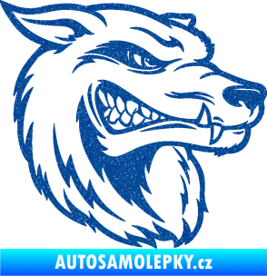 Samolepka Vlk 016 pravá Ultra Metalic modrá