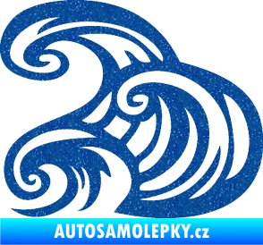 Samolepka Vlny 004 levá moře Ultra Metalic modrá