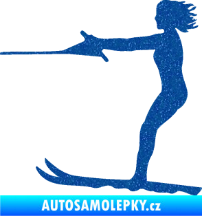 Samolepka Vodní lyže 002 levá Ultra Metalic modrá