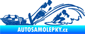 Samolepka Vodní lyžování a surf levá Ultra Metalic modrá